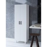Kzy Mobilya Kzy 5 Raflı 2 Kapaklı 14R Çok Amaçlı Dolap - Beyaz