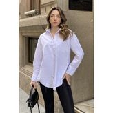 la & vetta Beyaz Oxfort Oversize Gömlek