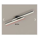 Laaysa Modern Tavan Koridor Aydınlatması Çubuk LED Siyah Günışığı Lineer Avize Armatür Ikili - 2X30CM 10W