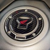 labelbike - Resmi Lisanslı Honda Sticker Dekorasyonu ve Koruması 3D Jel Reçine 5 Delikli Motosiklet Depo Kapağı - Kırmızı Honda Logosu