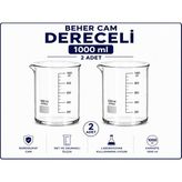 Labolist Beher Cam Dereceli 1000 ml 2 Adet