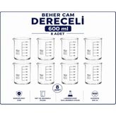 Labolist Beher Cam Dereceli 600 ml 8 Adet