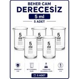 Labolist Beher Cam Derecesiz 5 ml 5 Adet