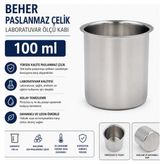 Labolist Beher Paslanmaz Çelik 100 ml - Laboratuvar Ölçü Kabı