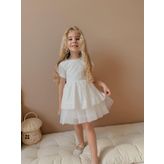Lace Fistolu Ekru Elbise