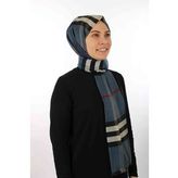 Laci-Kırmızı Sima Burberry Ekose Şal