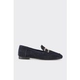 Lacivert Deri Kadın Loafer