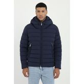 Lacivert Kapitone Slim Fit Erkek Mont