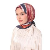 Lacivert Zebra Desen Pamuk Eşarp