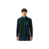 Lacoste CH2536.132 Erkek Regular Fit Düğmeli Yaka Renk Bloklu Koyu Yeşil Gömlek