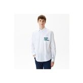 Lacoste Erkek Loose Fit Baskılı Beyaz Gömlek