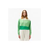 Lacoste Kadın Kapüşonlu Renk Bloklu Açık Yeşil Modal Karışımlı Sweatshirt