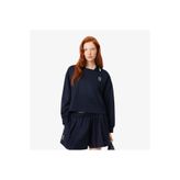 Lacoste Kadın Oversize Fit Polo Yaka Lacivert Sweatshirt