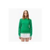 Lacoste Kadın Regular Fit Bisiklet Yaka Yeşil Triko