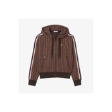 Lacoste Kadın Regular Fit Kapüşonlu Monogram Kahverengi Sweatshirt