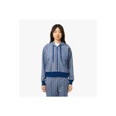 Lacoste Kadın Regular Fit Kapüşonlu Monogram Koyu Mavi Sweatshirt