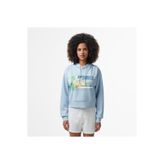 Lacoste Kadın Relaxed Fit Kapüşonlu Baskılı Açık Mavi Sweatshirt