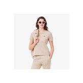 Lacoste Kadın Slim Fit Bisiklet Yaka Monogram Açık Pembe T-Shirt