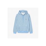 Lacoste Relaxed Fit Monogram Erkek Mavi Sweatshirt