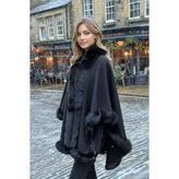 LAGRANZE WinterGlam Kürklü Panço Şal