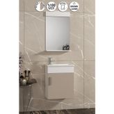 Lale 42x24 cm Beyaz-Selenit MDF Seramik Lavabolu Asma Banyo Dolabı Takımı