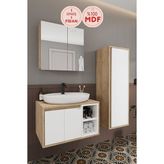 Lale Beyaz 70 cm Set %100 Mdf Lavabolu Banyo Dolabı + Aynalı Dolap + Boy Dolabı