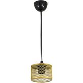 Lambadar Tekli Kafes Model Modern Sarkıt Avize - Siyah - Gold - 1