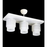 Lambadar Üçlü Beyaz Cam Kafes Model Modern Plafonyer Avize - 3