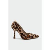 Laminta Relly Leopar Süet Topuklu Ayakkabı