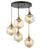Lampaluce Globo 4 Modern Sarkıt Avize Beşli 70 Cm Sarı