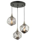Lampaluce Globo 4 Modern Sarkıt Avize Üçlü 70 Cm Krom
