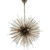 Lampaluce Riccio-2 Modern 9'lu Sarkıt Avize 55cm Sarı Taşlı