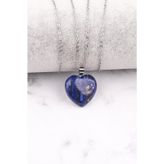 Lapis Lazuli Doğal Taş Kalp Kolye