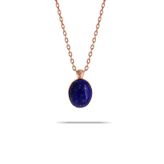 Lapis Lazuli Taşlı Rose Gümüş Kolye 7309