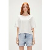 Lara Oversize T-Shirt Off-White Beyaz Basic Kadın Tişört