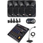 Lastvoice Hall Paket 4 Kapalı Alan toplantıları için Ses Sistemi Mixer Hoparlör Paketi