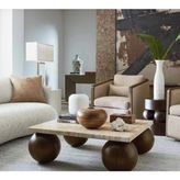 Latan Wood Travertine Ahşap Orta Sehpa