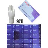 Lateks Pudralı Eldiven 100'LÜK 20 Kutu 1 Koli S