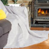 Latuda Home Purecot Premium Pamuklu Püsküllü Koltuk Örtüsü Gri 180x220 cm Hava Geçirgen Modern Geometrik Desen - 180 x 220 cm