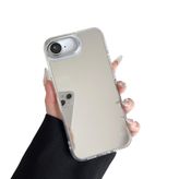 Lavderuar İPhone 16E İle Uyumlu Yüksek Kalite Özel Üretim Aynalı Kamera Koruma Çıkıntılı Parlak Kapak Telefon Kılıfı Kılıf-SZR02
