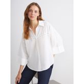 LC Waikiki Ajurlu Oversize Poplin Kadın Gömlek