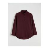 LC WAIKIKI Basic Dik Yaka Oversize Kadın Tunik, Mürdüm