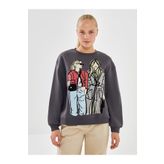 LC Waikiki Baskılı Oversize Kadın Kalın Sweatshirt