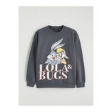 LC Waikiki Bugs Bunny Baskılı Oversize Kadın Kalın Sweatshirt