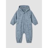 LC Waikiki Desenli Kapüşonlu Erkek Bebek Astronot Mont (W6) - Mavi - 9 Ay