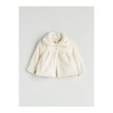 LC Waikiki Ekru Bebe Yaka Kız Bebek Pelüş Mont