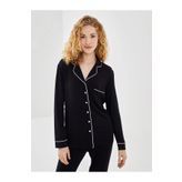 LC Waikiki LCW DREAM Siyah Gömlek Yaka Kadın Pijama Takımı