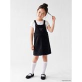 LC Waikiki Lcw Kids Siyah Fiyonk ve Taşlı Kız Çocuk Jean Salopet Elbise - 2 - 3 Yaş