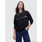 Lc Waıkıkı Siyah Baskılı Soft Touch Kadın Sweatshirt