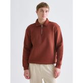 LC Waikiki Vision Kahverengi Polo Yaka Erkek Kalın Sweatshirt
